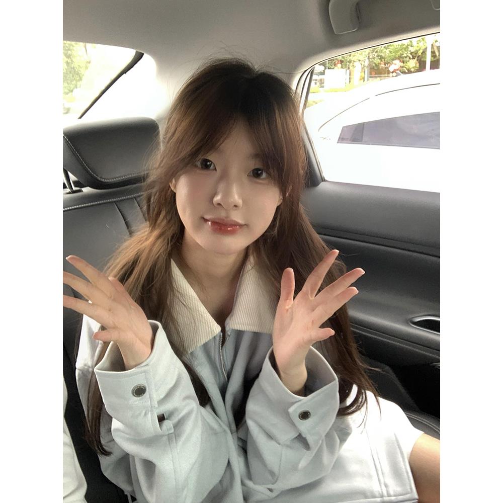 独特超好看春秋外套女2025新款小个子翻领字母刺绣麂皮绒夹克上衣