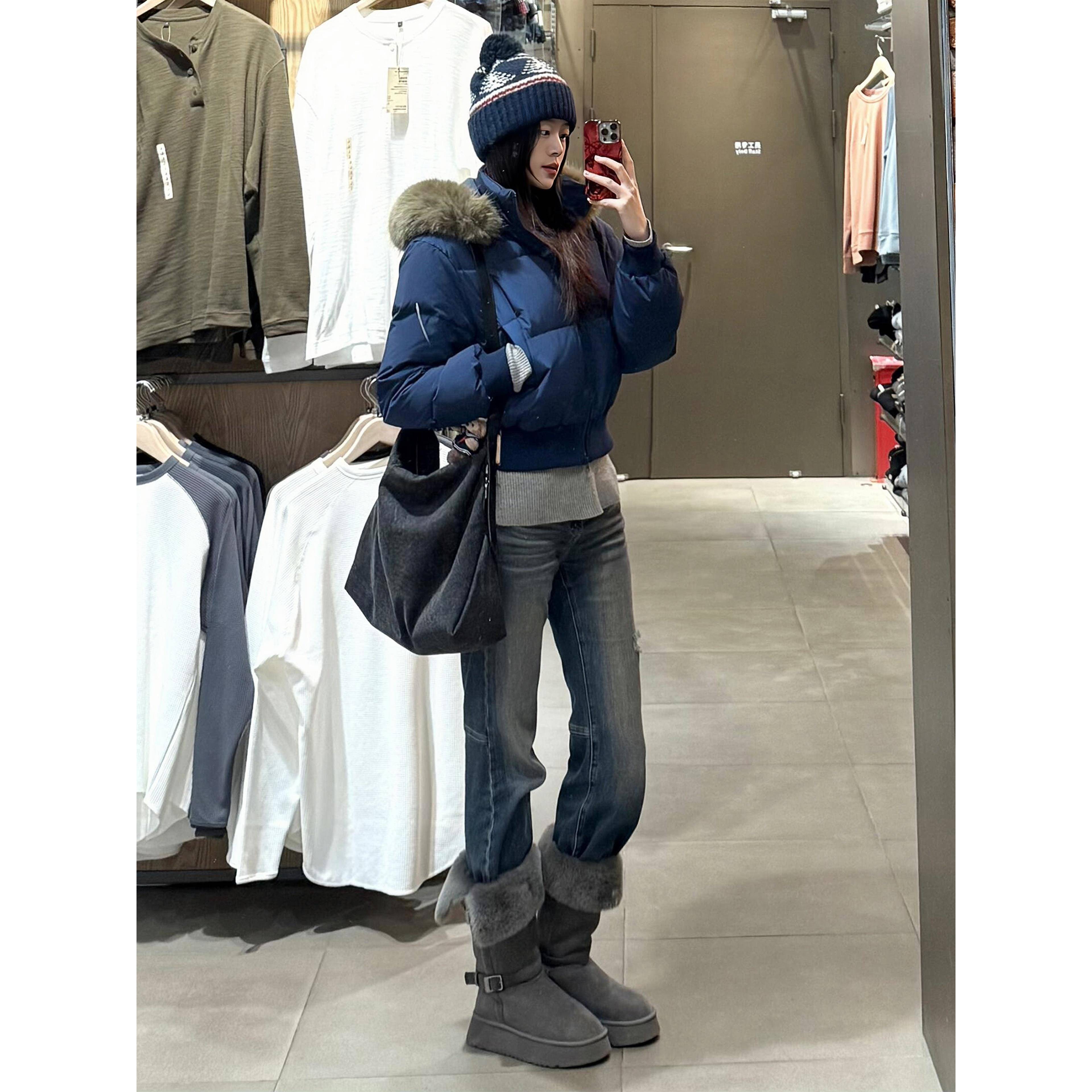 连帽大毛领羽绒棉服女2025年冬季新款加厚短款百搭棉衣小个子外套