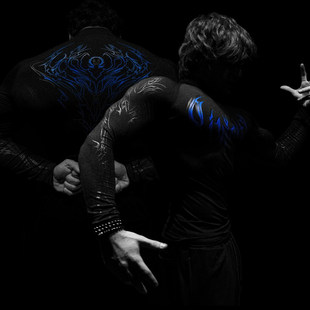 Breathedivinity 2025 男士长袖印花紧身衣 高领运动健身速干长袖