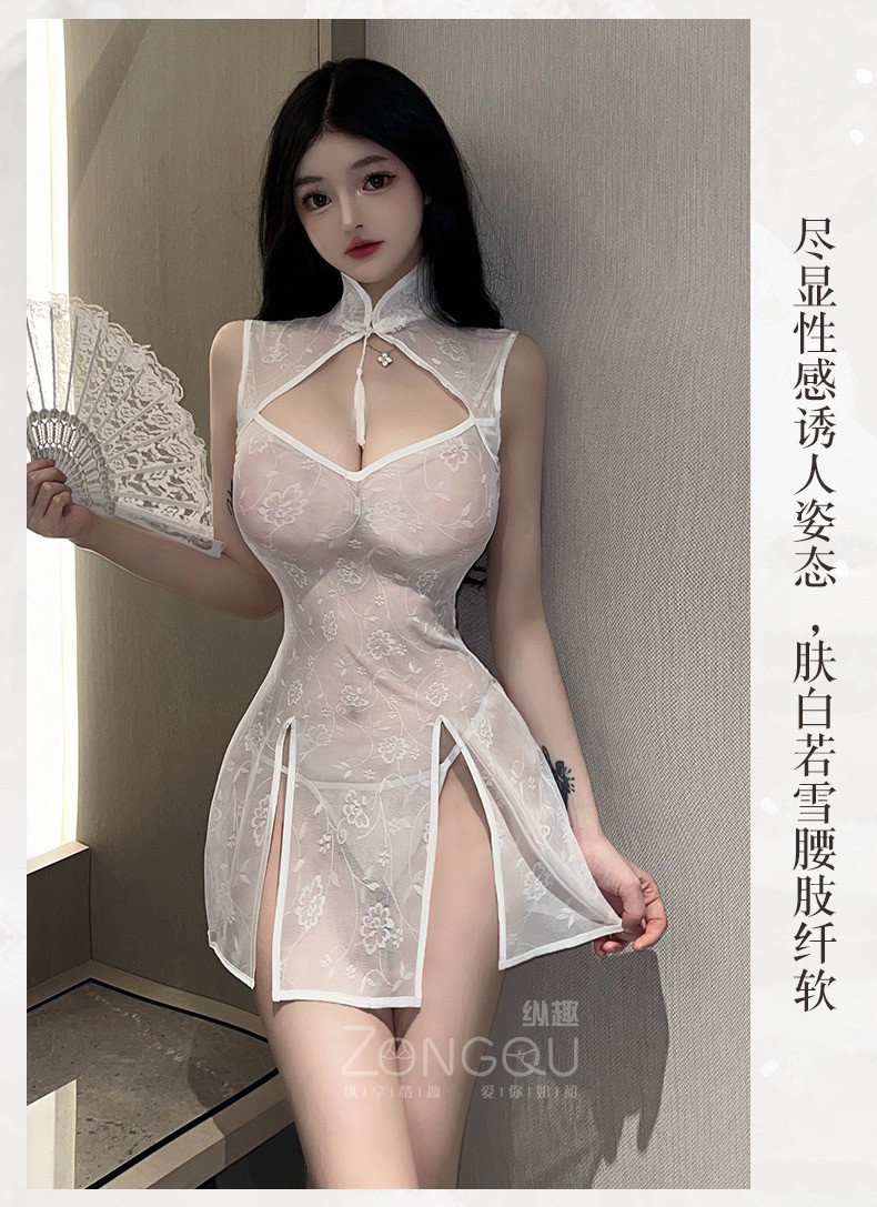 性感透视旗袍角色扮演纯欲古典睡衣镂空制服睡裙