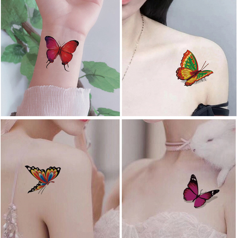 持久蝴蝶性感锁骨脚踝遮疤