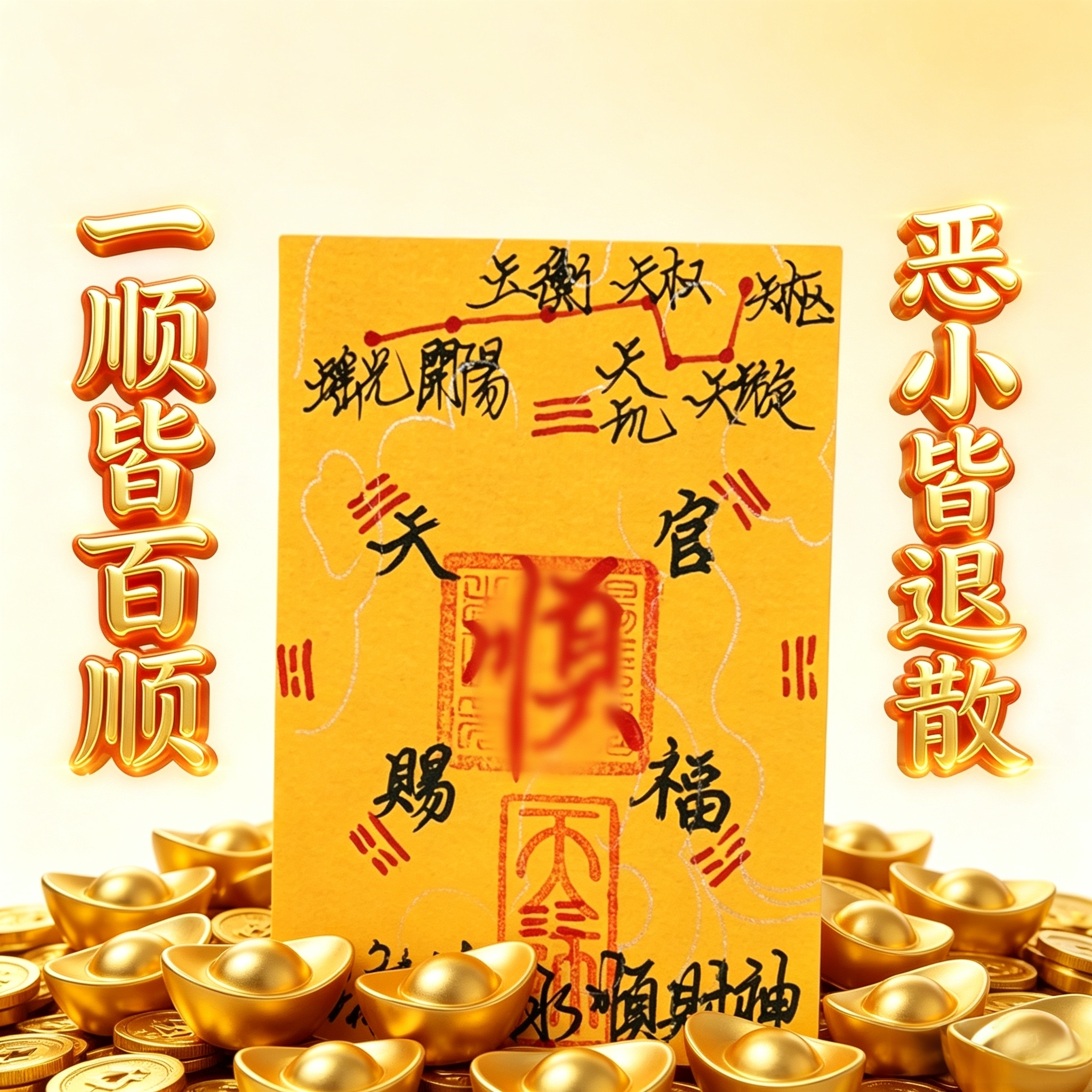 百顺朱砂防避小神器男女招人财库本命年好运暴富护身纸平安手机贴