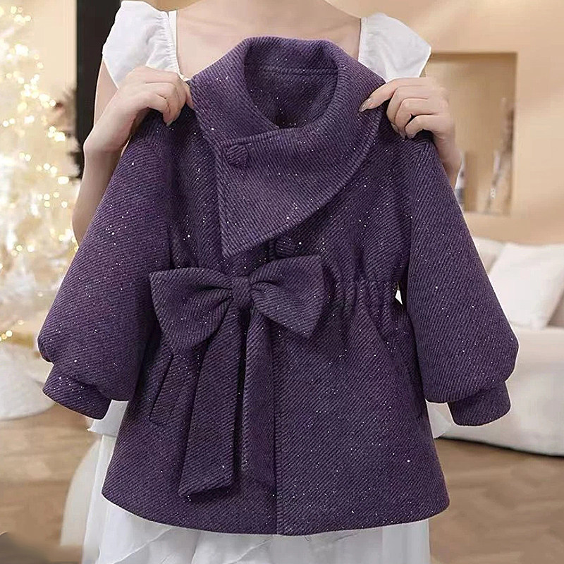 女童冬季加绒加厚中长款外套2025新款女孩洋气可爱蝴蝶结百搭大衣,童装/婴儿装/亲子装,普通外套,淘宝优惠券,粉丝福利购,淘宝优惠卷