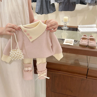 女童秋季毛衣套装2025新款两件套