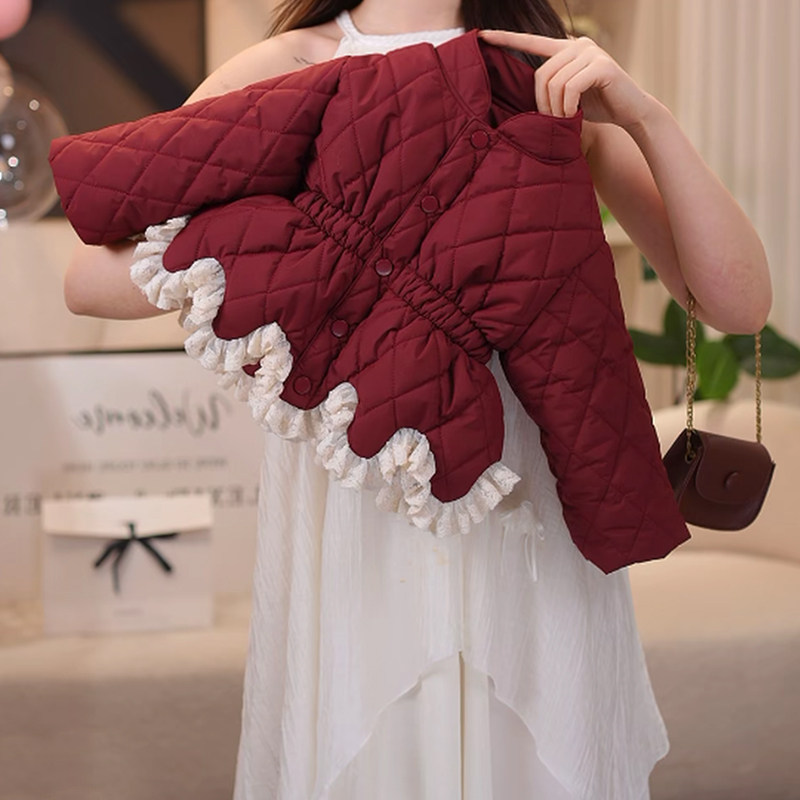 女童秋冬加厚保暖外套2025新款女孩洋气红色棉衣小童百搭束腰上衣,童装/婴儿装/亲子装,普通外套,淘宝优惠券,粉丝福利购,淘宝优惠卷