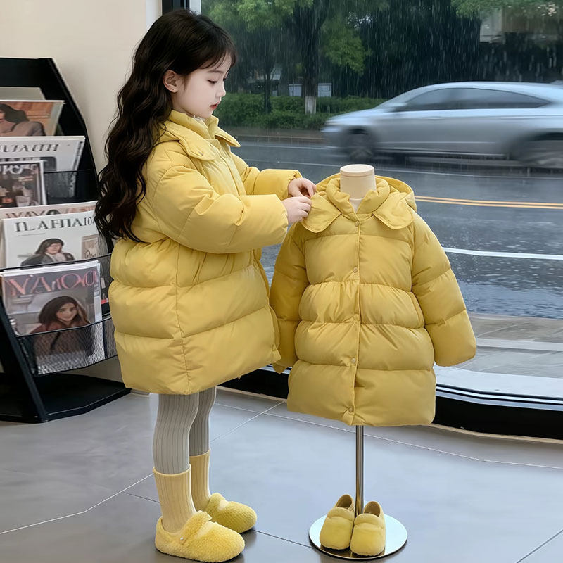 女童中长款羽绒服2025冬季新款