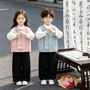 新中式儿童马甲2026新款男女童夏季唐装女孩薄款盘扣国风百搭上衣