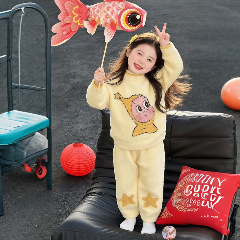 儿童卡通家居服套装2026新款小女孩加厚保暖女童分体式睡衣两件套,童装/婴儿装/亲子装,家居服套装,淘宝优惠券,粉丝福利购,淘宝优惠卷