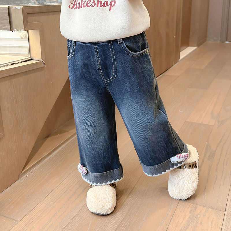 女童冬季加绒加厚牛仔阔腿裤2026新款儿童洋气百搭长裤女宝宝裤子,童装/婴儿装/亲子装,儿童牛仔裤,淘宝优惠券,粉丝福利购,淘宝优惠卷