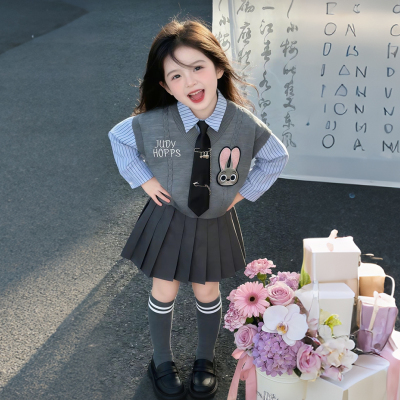 女童学院风兔子警官三件套春季