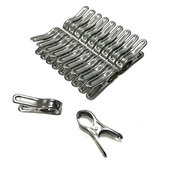 30个 不锈钢小号圆口夹晾衣服小夹子晾晒夹防风夹固定夹袜强力夹