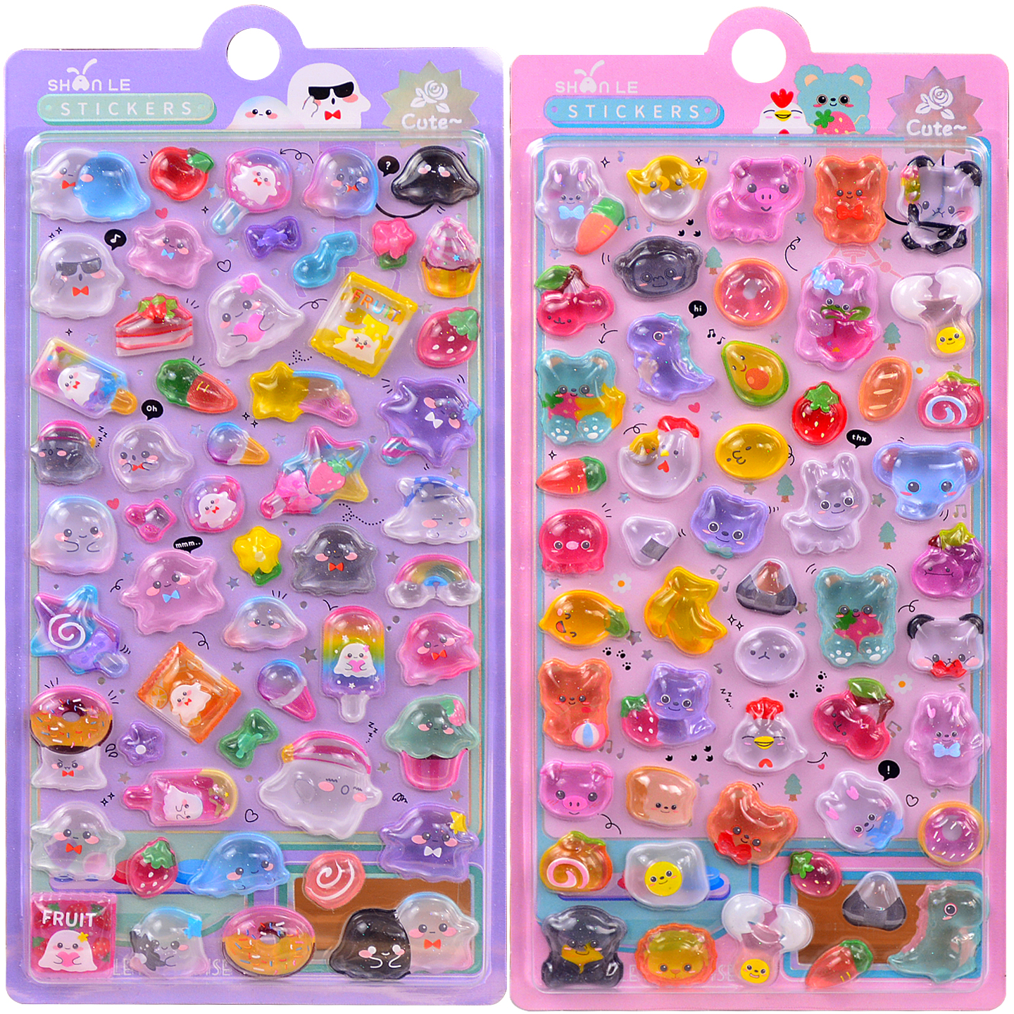 3d立体浮雕贴纸动物水晶贴画