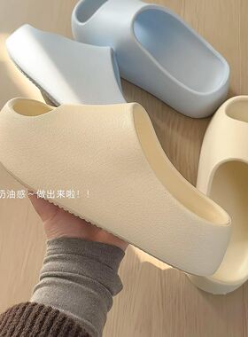 厚底拖鞋女外穿夏季显瘦简约情侣凉拖鞋外穿百搭沙滩一字拖