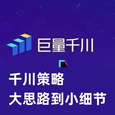 千川策略大思路到小细节全盘拆解让您学逻辑清晰目标明确付费方式