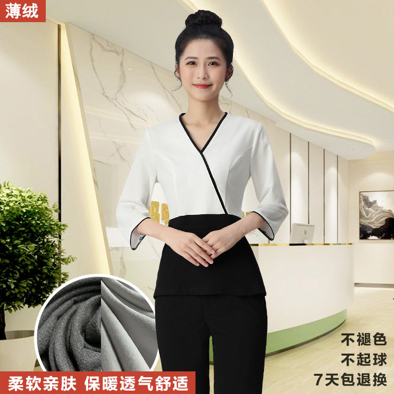 秋冬款高端美容院美容师工作服女气质套装spa养生会所足疗技师服