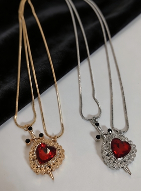 古着一箭穿心项链情侣款双项链二合一丘比特之箭吊坠项链对象礼物