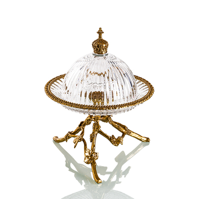 欧式水晶配铜三脚蛋糕盘