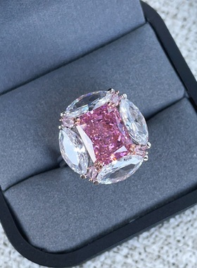 雷迪恩切樱花粉高定纯银925戒指