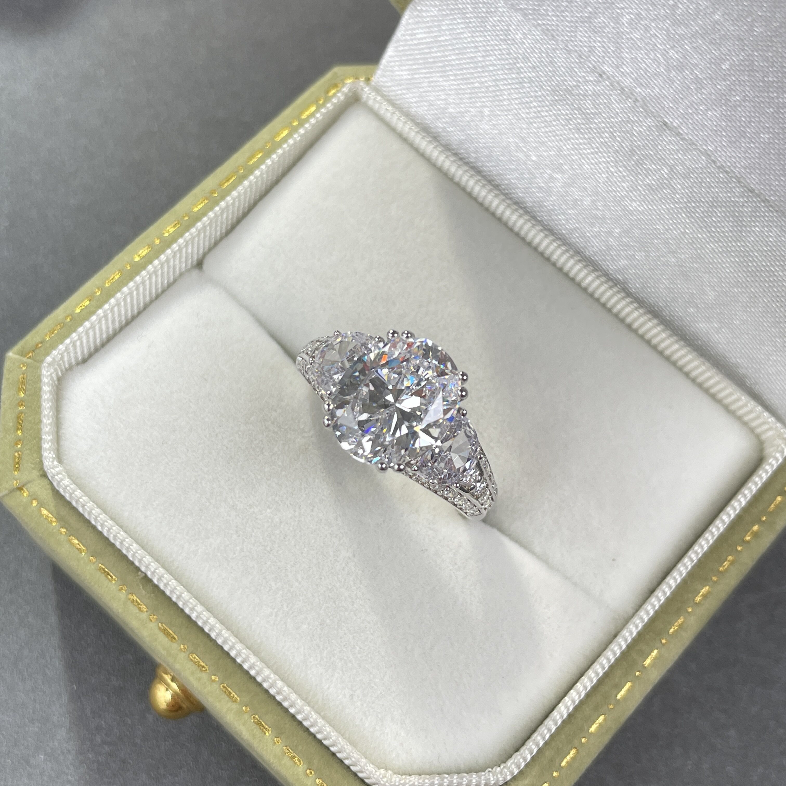 培育高碳钻3克拉纯银s925戒指