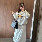 26早春韩国潮牌Ma 原 少量 卡通狗狗小雏菊宽松卫衣圈圈棉上衣