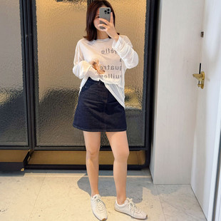 品控很好~宝藏单品 章若楠同款深蓝色高腰显瘦牛仔半身裙女