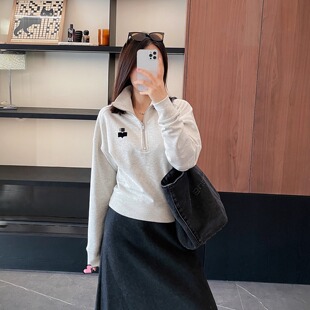 品质很重要～版本顶！带时髦慵懒感 立领半拉链运动休闲卫衣上衣