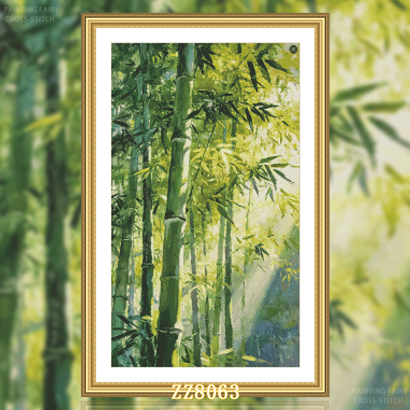 【ZZ8063-绿光】十字绣2026新款小件客厅餐厅花卉系列简约画