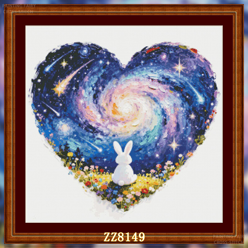 【ZZ8149-星空许愿兔】十字绣2026新款客厅现代挂画简单动物,居家布艺,十字绣套件,淘宝优惠券,粉丝福利购,淘宝优惠卷