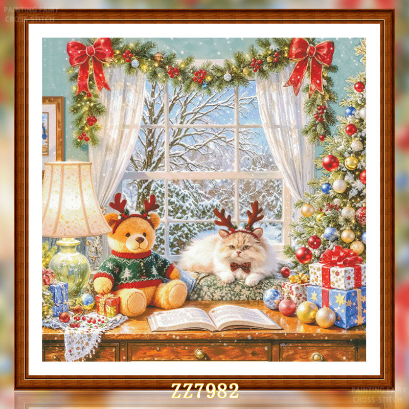 【ZZ7982-窗前圣诞】十字绣2025新款手工客厅餐厅书房简约卡通系