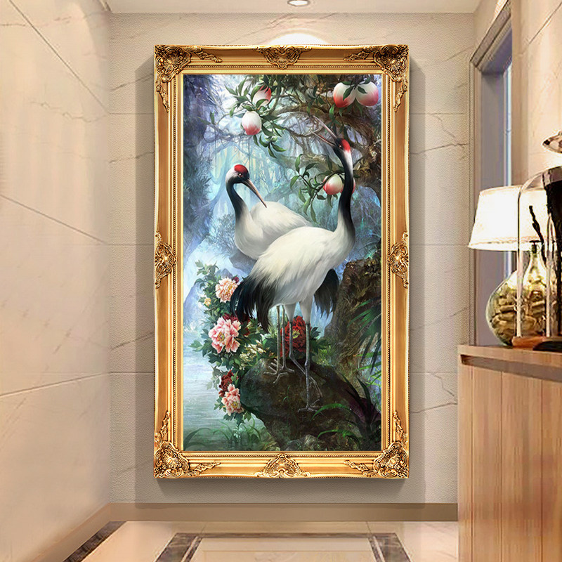 【KZ-JJ483-仙鹤寿桃图】十字绣2025新款客厅餐厅简单手工绣简约