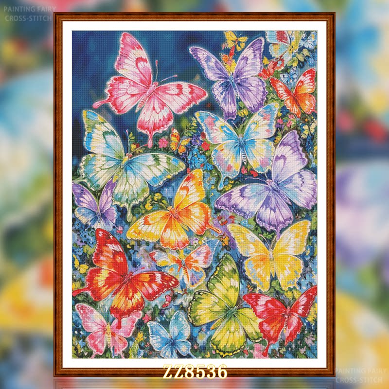 【ZZ8536-多彩蝴蝶】十字绣2026新款动物类型客厅餐厅简约小幅