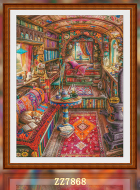 【M-KZ-ZZ7868-波西米亚小屋】十字绣2025新款线绣客厅卧室竖版