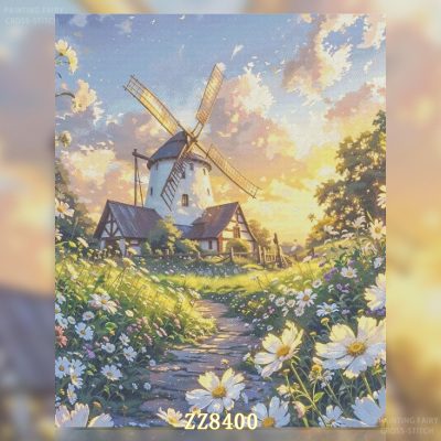 【ZZ8400-风车花房】十字绣2026年新款小件线绣客厅竖版风景系列