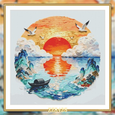 【带金属线】【ZZ8425-日出东方】十字绣2026年新款客厅卧室风景