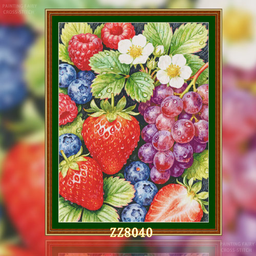 【ZZ8040-多彩水果】十字绣2026新款小件客厅餐厅水果系列简约竖