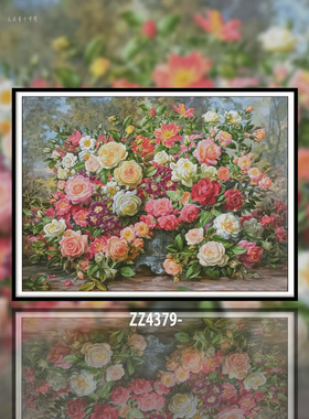 【KZ-ZZ4379-百花】十字绣2025新款卧室客厅手工绣鲜花油画大幅