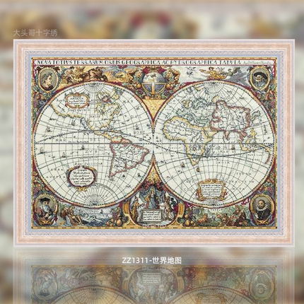 【ZZ1311-世界地图】十字绣2025新款地图自己绣手工客厅儿童房卧