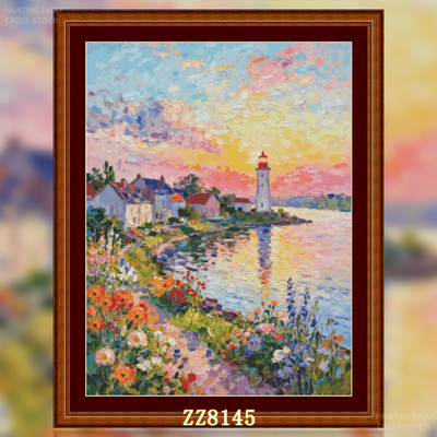 【无混绣】【ZZ8163-多彩灯塔】十字绣2026新款客厅卧室竖版风景