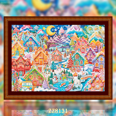 【ZZ8131-姜饼小镇】十字绣2026新款线绣客厅卧室餐厅