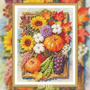 【ZZ8165-秋日丰收】十字绣2026新款客厅卧室风景油画竖版玄关画