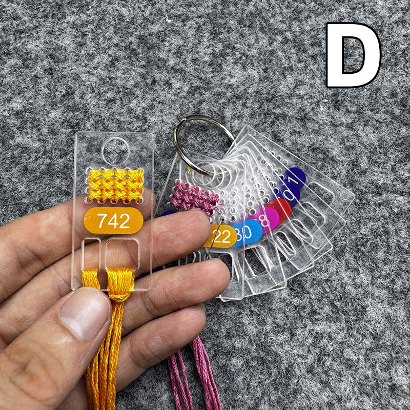 十字绣线收纳工具迷你小线板栓线绣线整理透明亚克力DMC余线482色图片