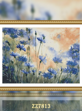 【ZZ7813-蓝色矢车菊】十字绣2025新款客厅餐厅简约风景油画花卉