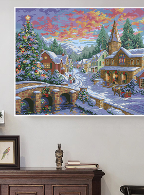【ZZ3802-圣诞假日村庄】十字绣2025新款客厅卧室自己绣风景系列