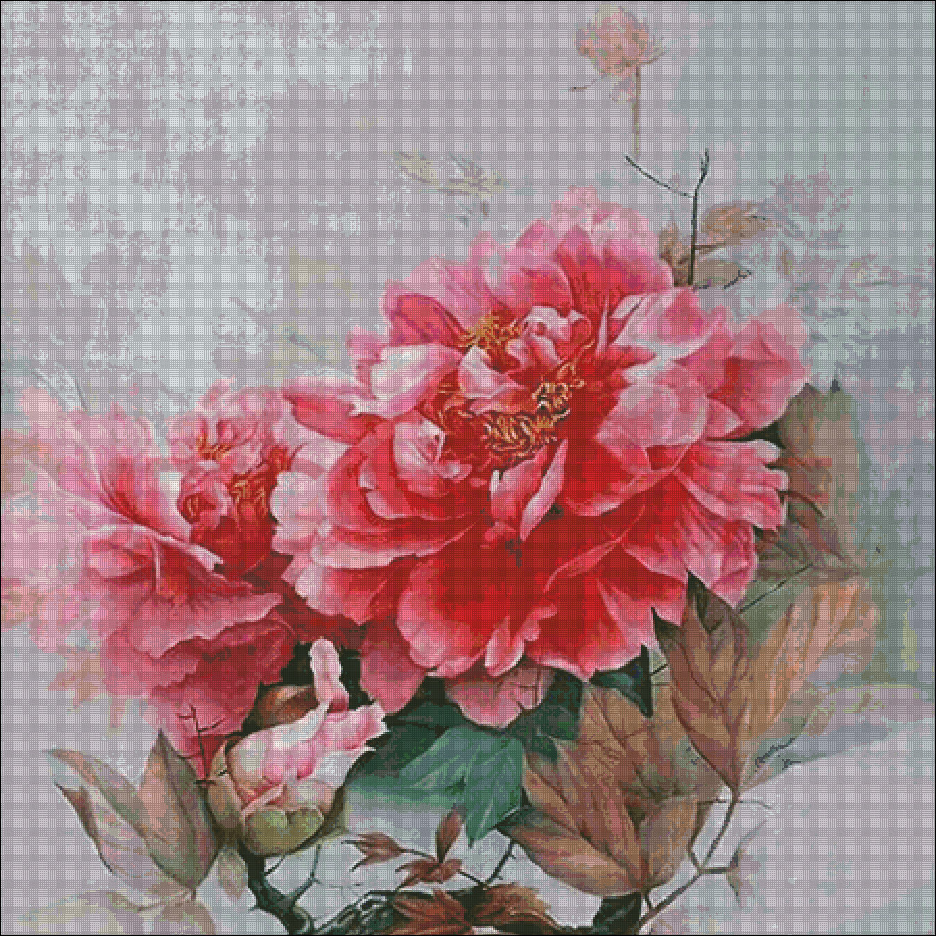 牡丹画油画价格 牡丹画油画图片 星期三