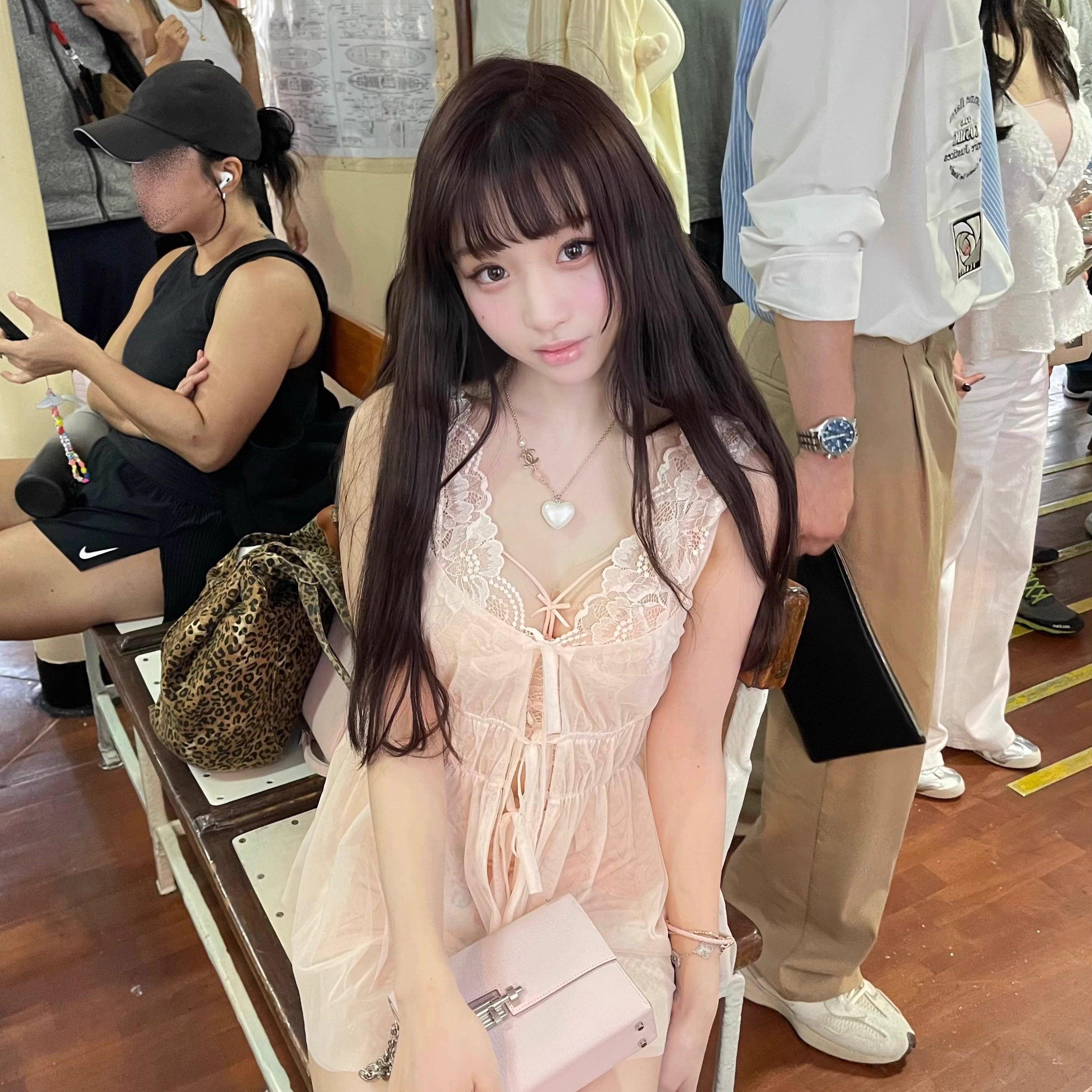 柔肉酱 【长泽雅美】甜心蕾丝纯欲网纱蕾丝吊带背心上衣外穿性感