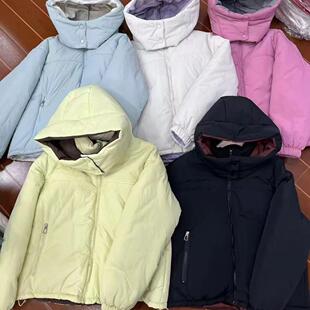 口袋拉链棉衣N24 个性 糖果系连帽休闲宽松百搭棉服外套时尚