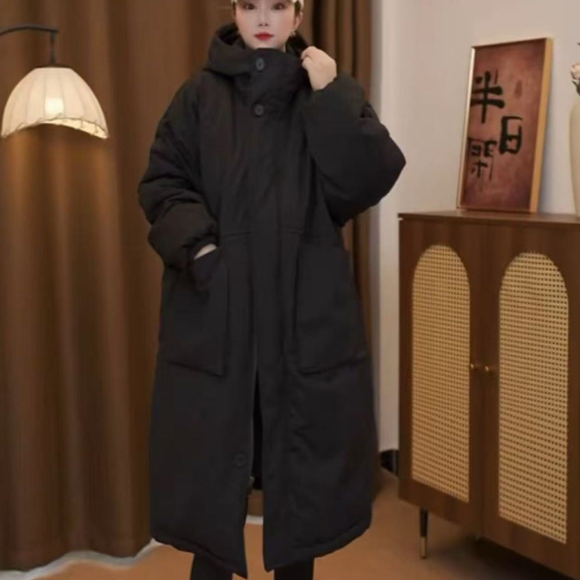 中长款大双口袋连帽加棉加厚保暖棉服外套文艺复古纯色棉衣K41,女装/女士精品,棉衣/棉服,淘宝优惠券,粉丝福利购,淘宝优惠卷