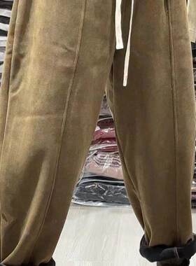 新款加绒加厚哈伦裤女宽松大码