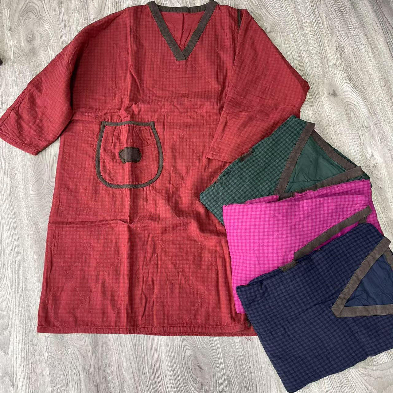 文艺复古亚麻拼接V领柔软舒适加内衬棉纱中长款宽松百搭上衣B22,女装/女士精品,衬衫,淘宝优惠券,粉丝福利购,淘宝优惠卷