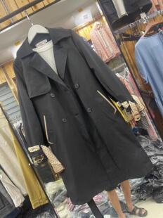 N21 宽松显瘦英伦风袖 气质风衣外套 双排扣中长款 口系带大码